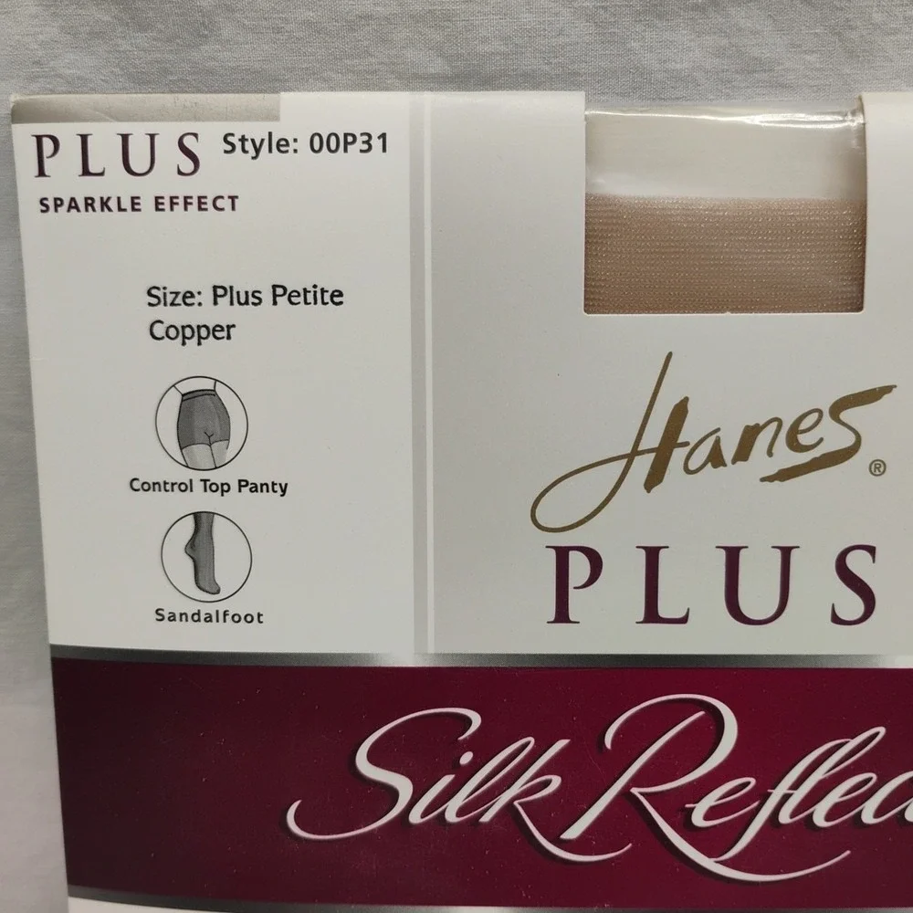 Vintage 1999 Hanes Plus Petite COPPER Silk Reflections Pantyhose Sparkle Control